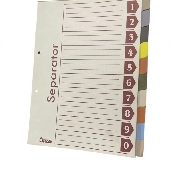 CARD FILE SEPARATOR A4 (1 TO 10)