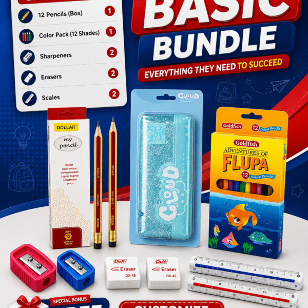 Back To School Basic Stationery Bundle - Complete School Essentials Kit with Free Gift